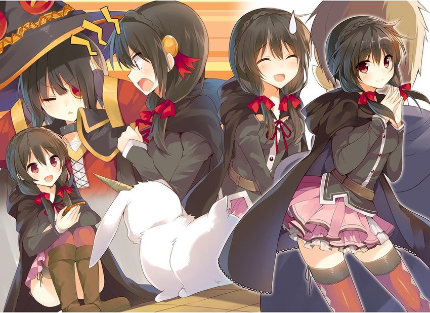 megumin and yunyun (kono subarashii sekai ni shukufuku wo!) drawn by mishima_kurone