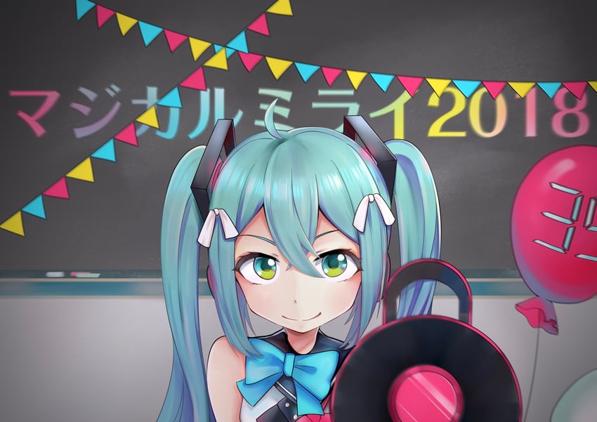 hatsune miku and magical mirai miku (vocaloid and 1 more) drawn by amd_aoneko