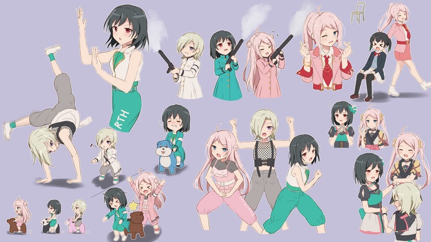 takasaki yu, mifune shioriko, zhong lanzhu, and mia taylor (love live! and 1 more) drawn by hanazora_satsuki