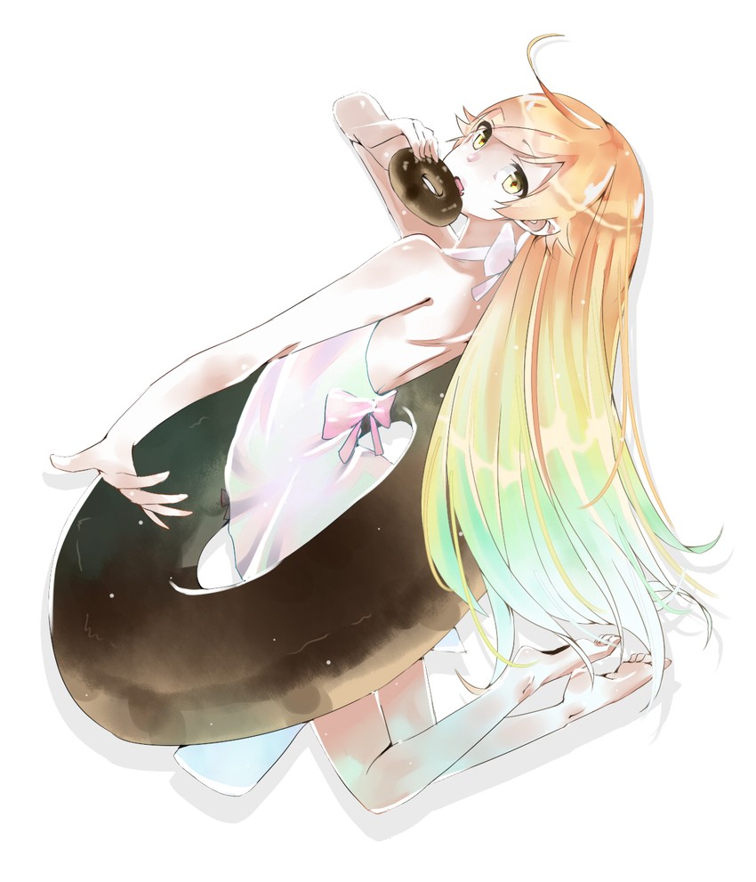 oshino shinobu (monogatari and 1 more) drawn by kujuu_shikuro