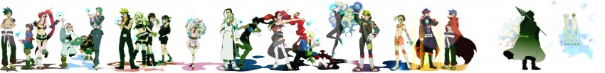yoko littner, nia teppelin, simon, kamina, boota, and 10 more (tengen toppa gurren lagann) drawn by chako_(gurechau)