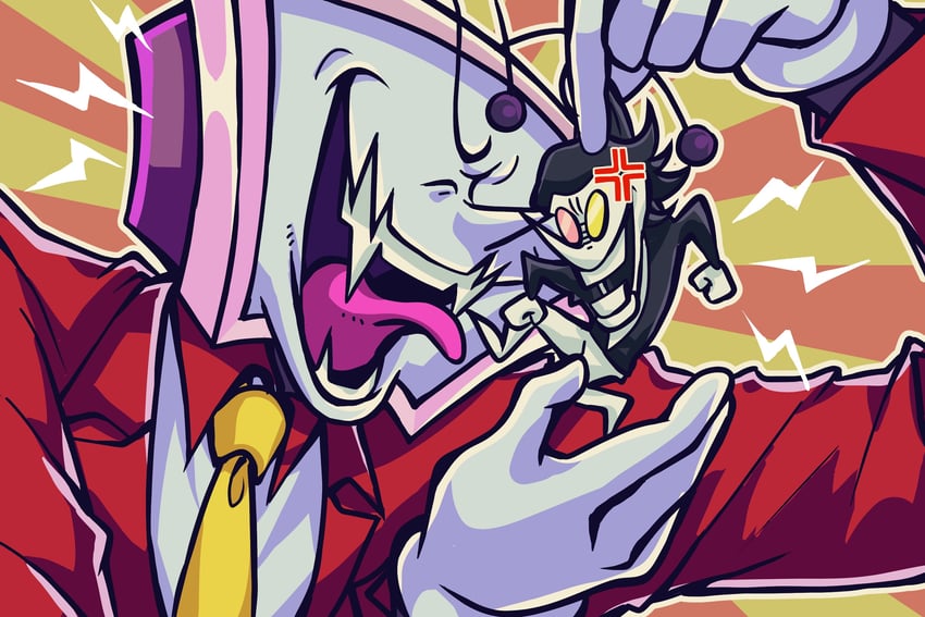 ant tenna and spamton g. spamton (deltarune) drawn by 777_777nass