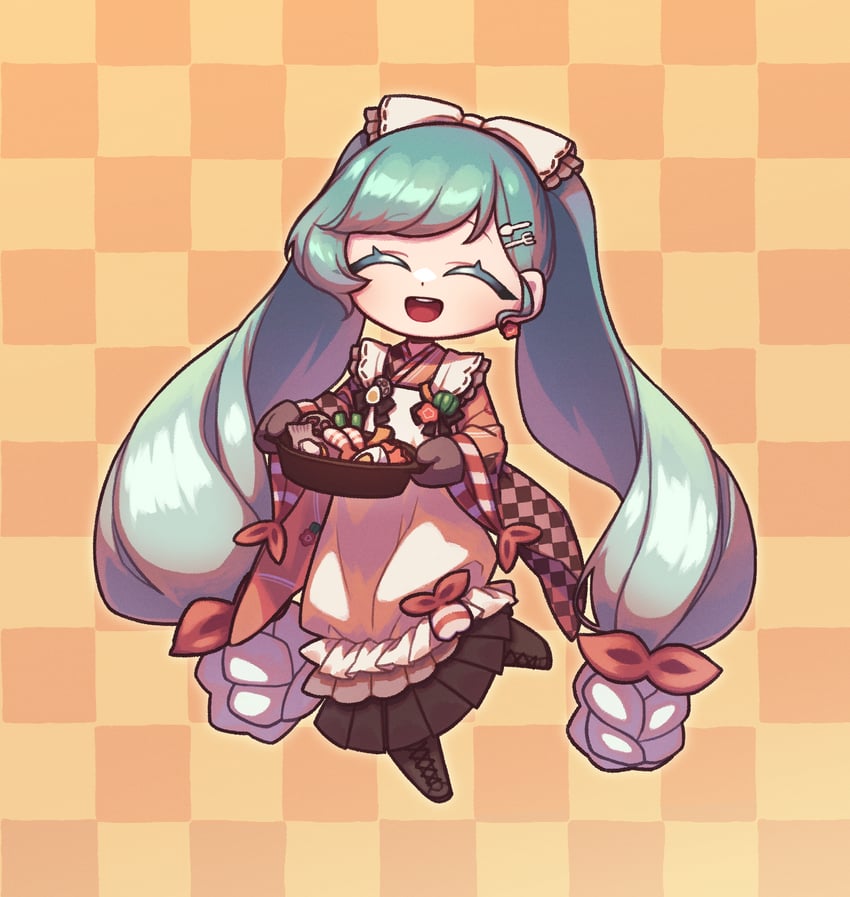 hatsune miku and yuki miku (vocaloid) drawn by nya_tatabi