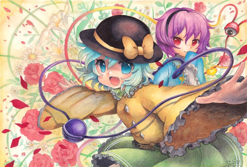 komeiji koishi and komeiji satori (touhou) drawn by mosho