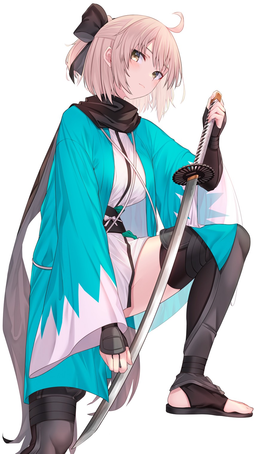 okita souji (fate and 2 more) drawn by jun_(aousa0328)