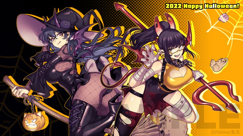 lanmei, ludan, and inkiiing (original and 1 more) drawn by fishine