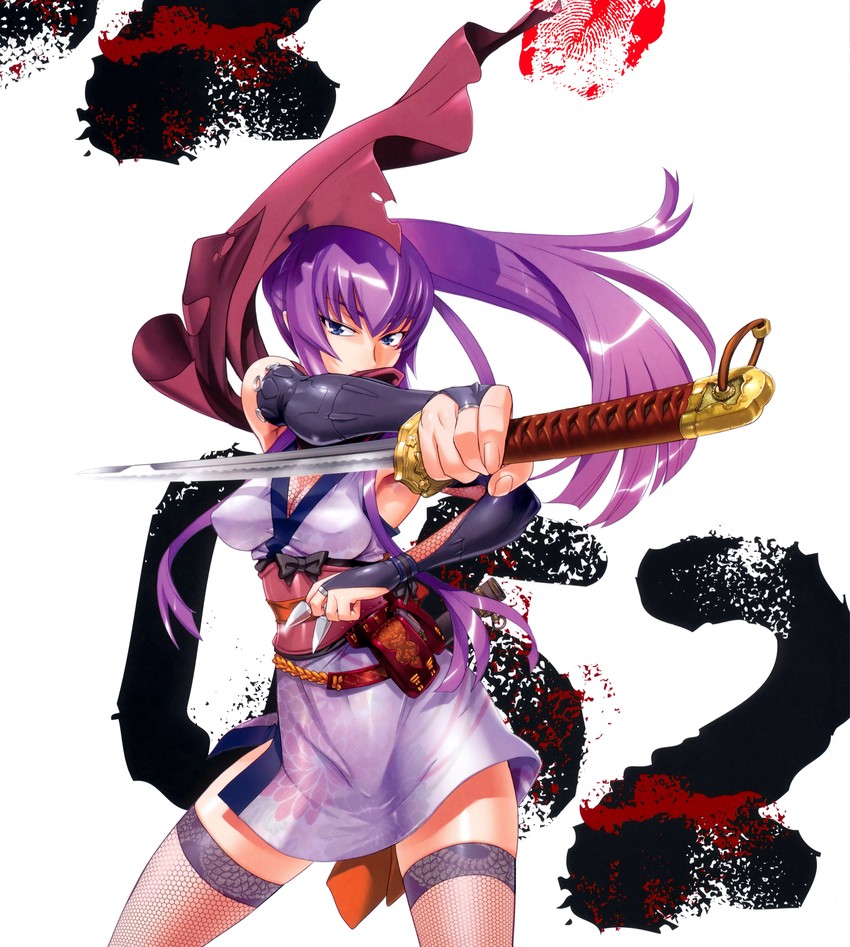 busujima saeko (highschool of the dead) drawn by satou_shouji