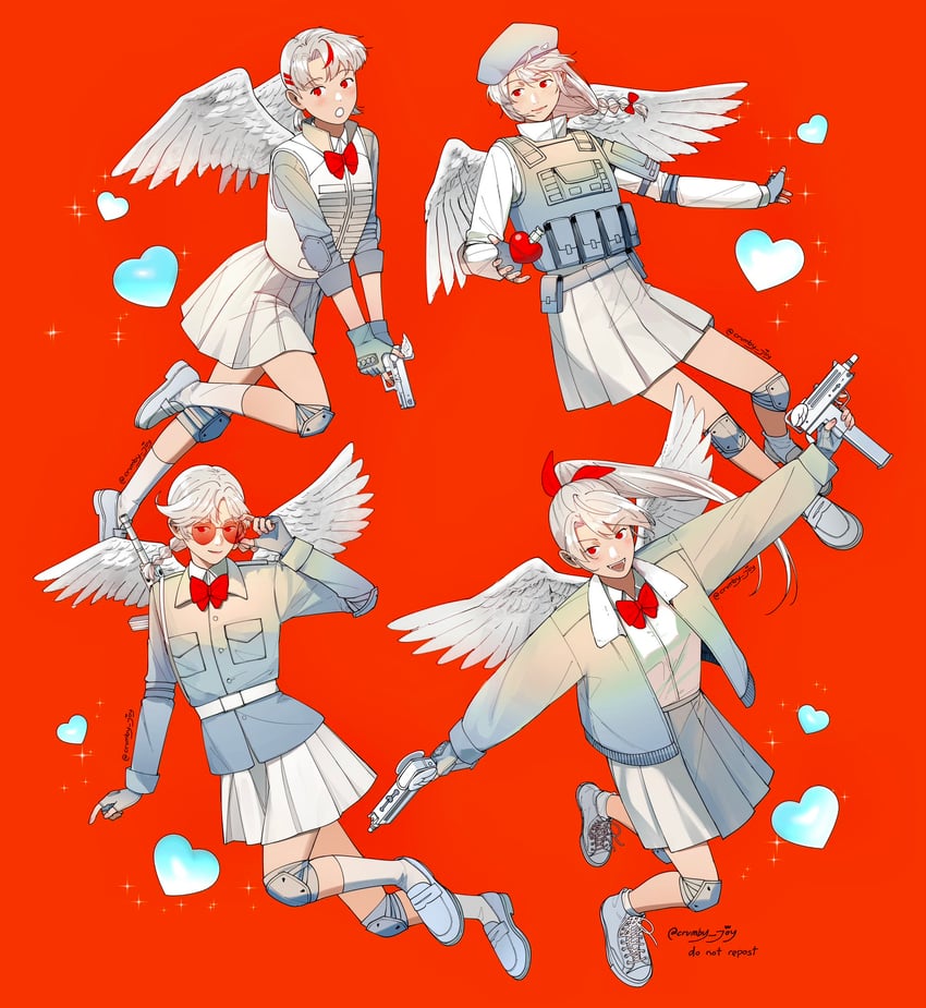 koharu, kanna, chiyo, and ena (love-bullet) drawn by crumby_joy