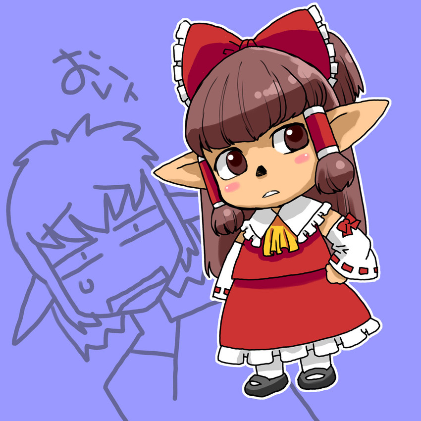 hakurei reimu and buront (touhou and 3 more) drawn by makaron