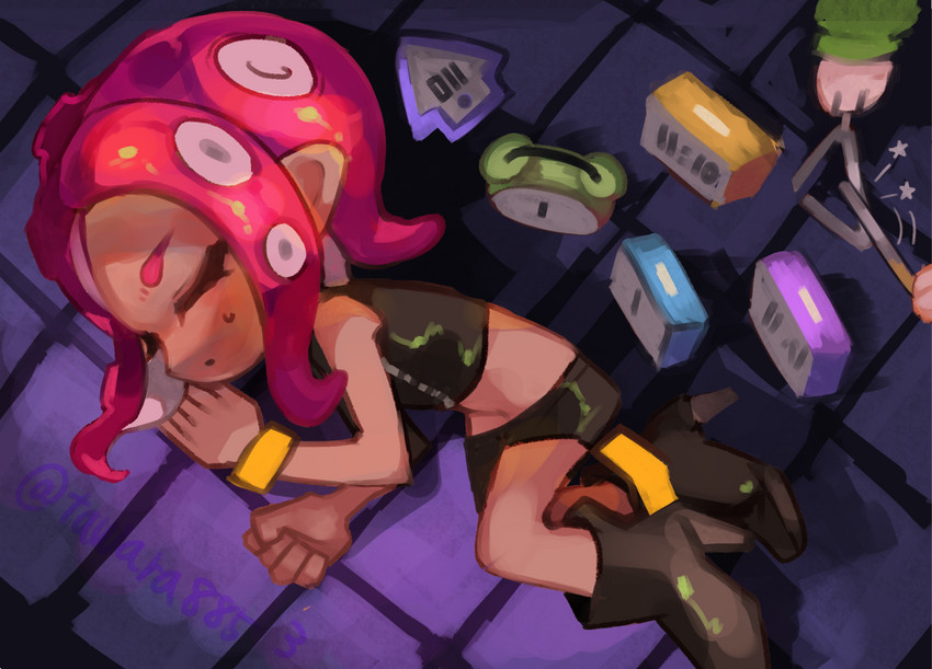 octoling player character, octoling girl, and agent 8 (splatoon and 2 more) drawn by tawara8853