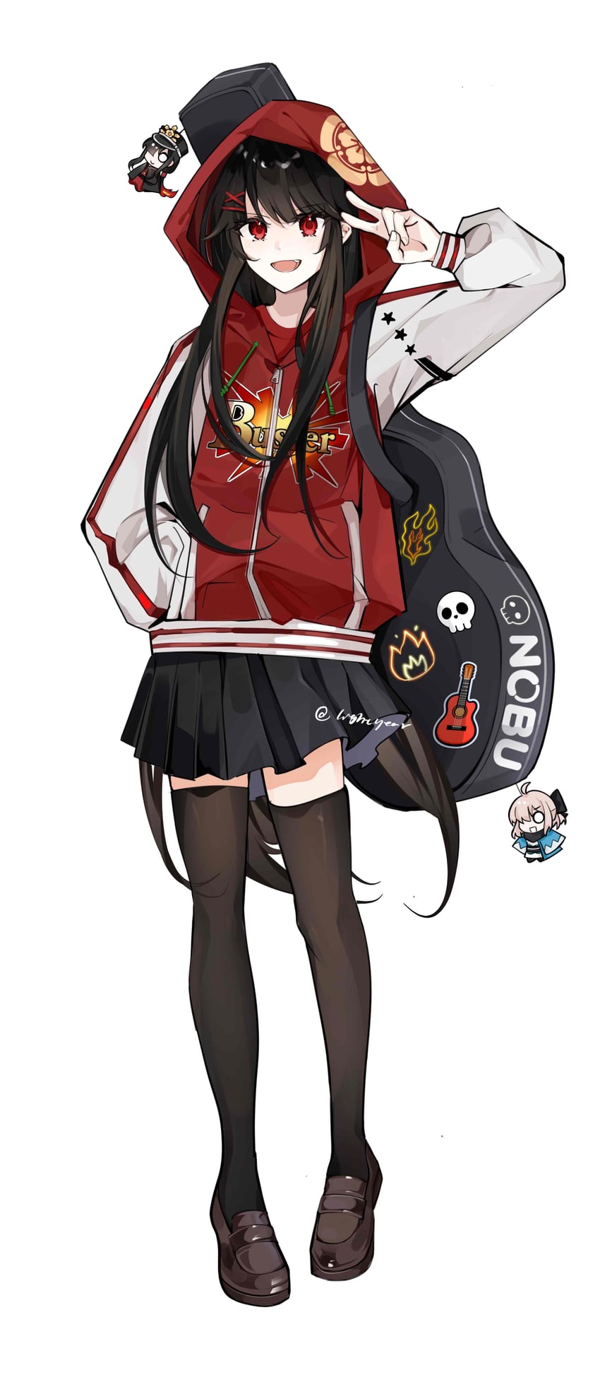 okita souji, oda nobunaga, and oda nobukatsu (fate and 1 more) drawn by xixing_chun