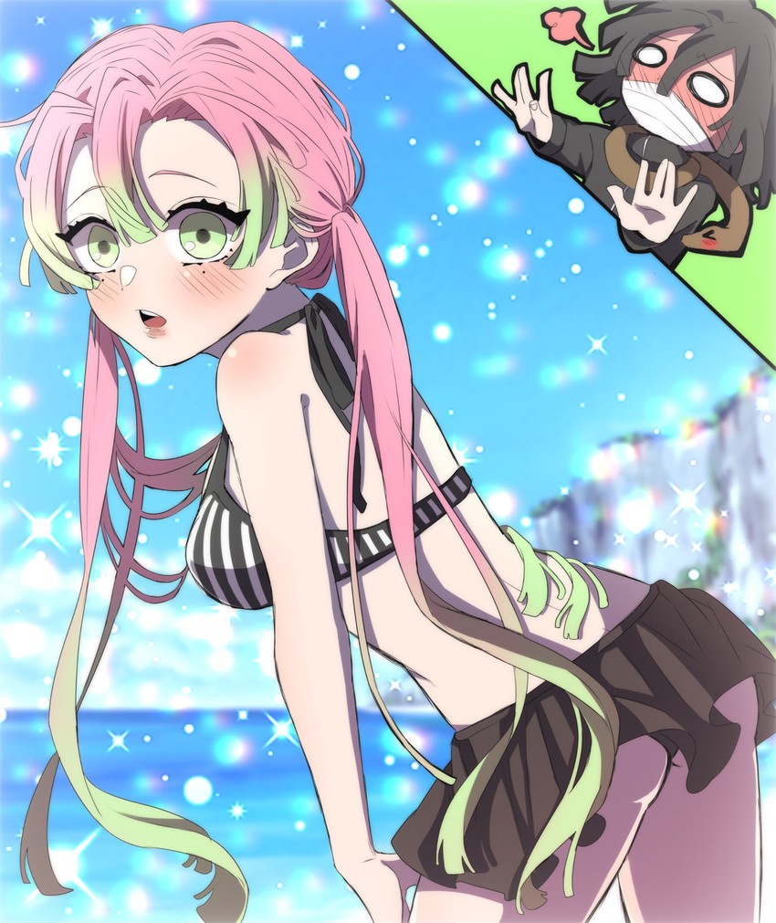 kanroji mitsuri, iguro obanai, and kaburamaru (kimetsu no yaiba) drawn by kakurenbo_yuki