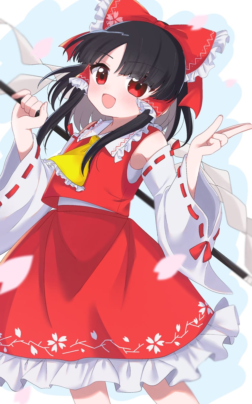 hakurei reimu (touhou and 1 more) drawn by hiyokoaaaaa