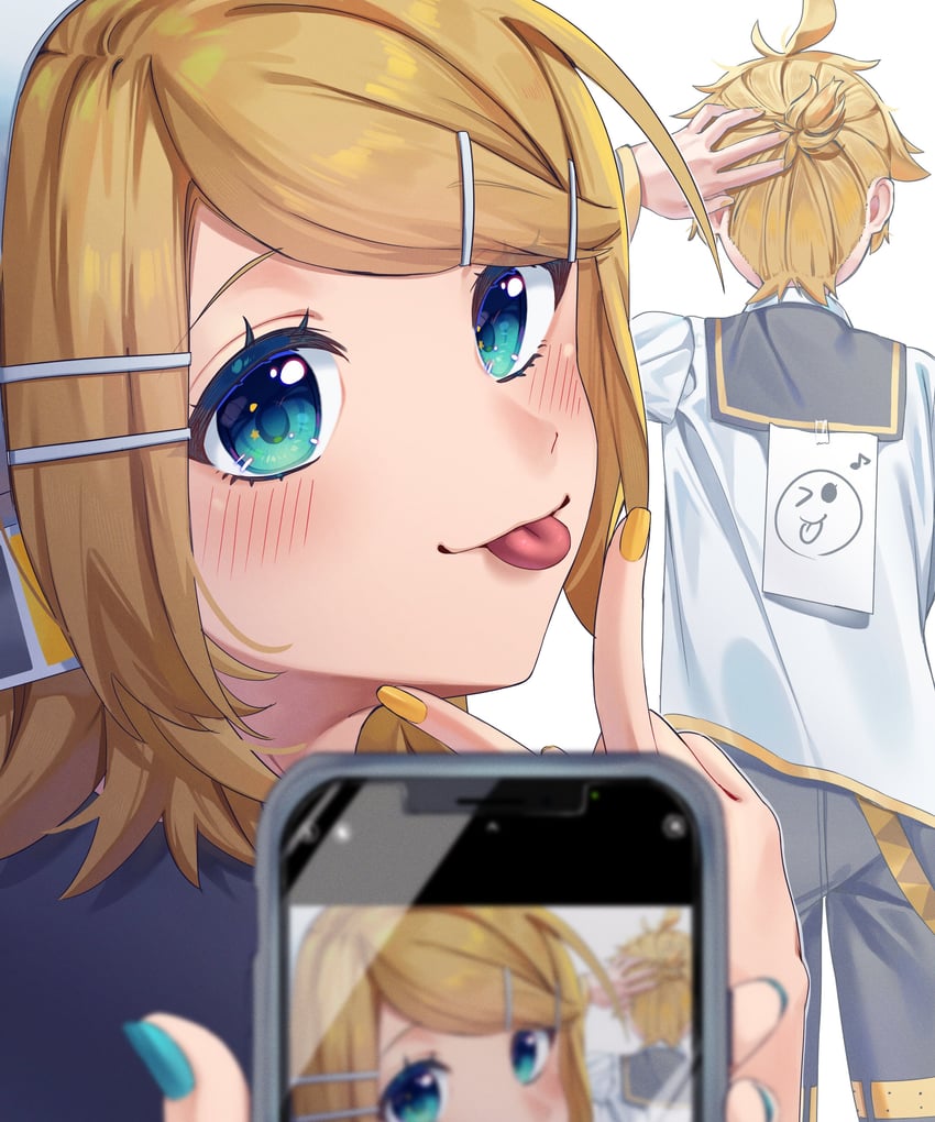 hatsune miku, kagamine rin, and kagamine len (vocaloid) drawn by inu8neko