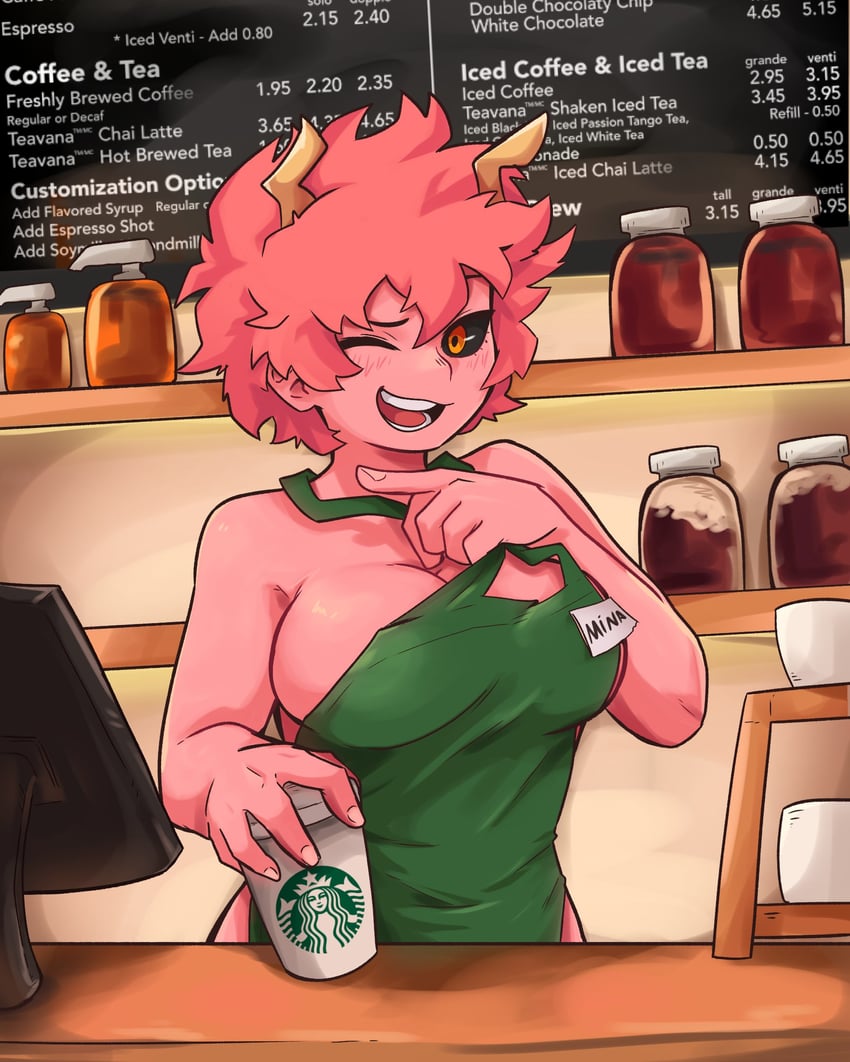 ashido mina (boku no hero academia and 1 more) drawn by dashi_(dashiart)