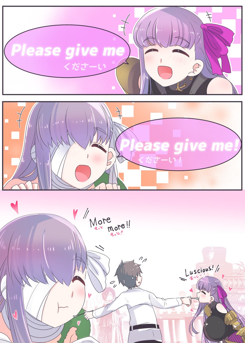 fujimaru ritsuka, bb, passionlip, okada izou, and kingprotea (fate and 1 more) drawn by mentaiko_mamire