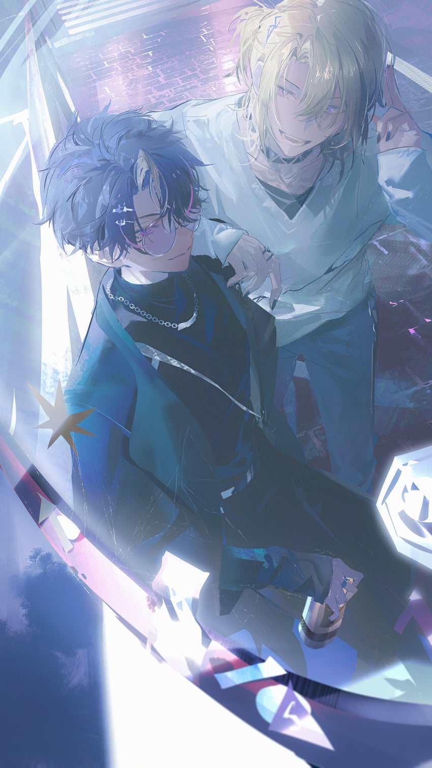 luca kaneshiro and shu yamino (nijisanji and 1 more) drawn by aoseagrass