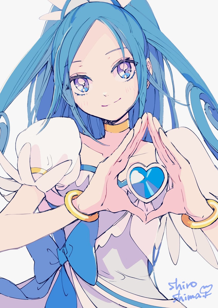 hishikawa rikka and cure diamond (precure and 1 more) drawn by shiroshima_(raah5353)