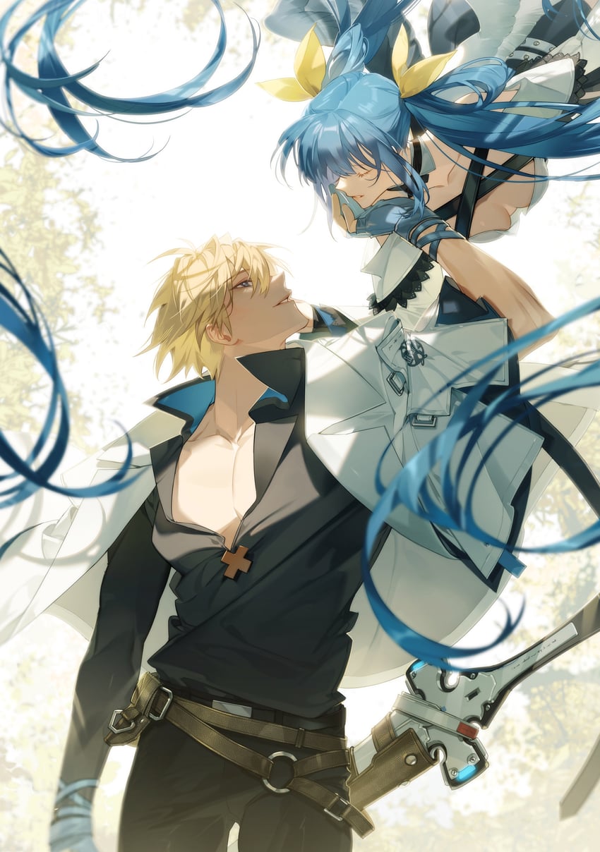 dizzy and ky kiske (guilty gear and 2 more) drawn by honey_dogs