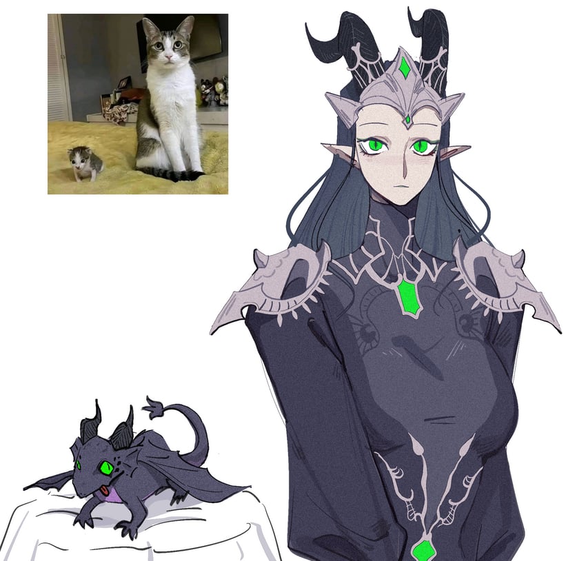 malleus draconia and meleanor draconia (twisted wonderland) drawn by reeeeehannnnnn