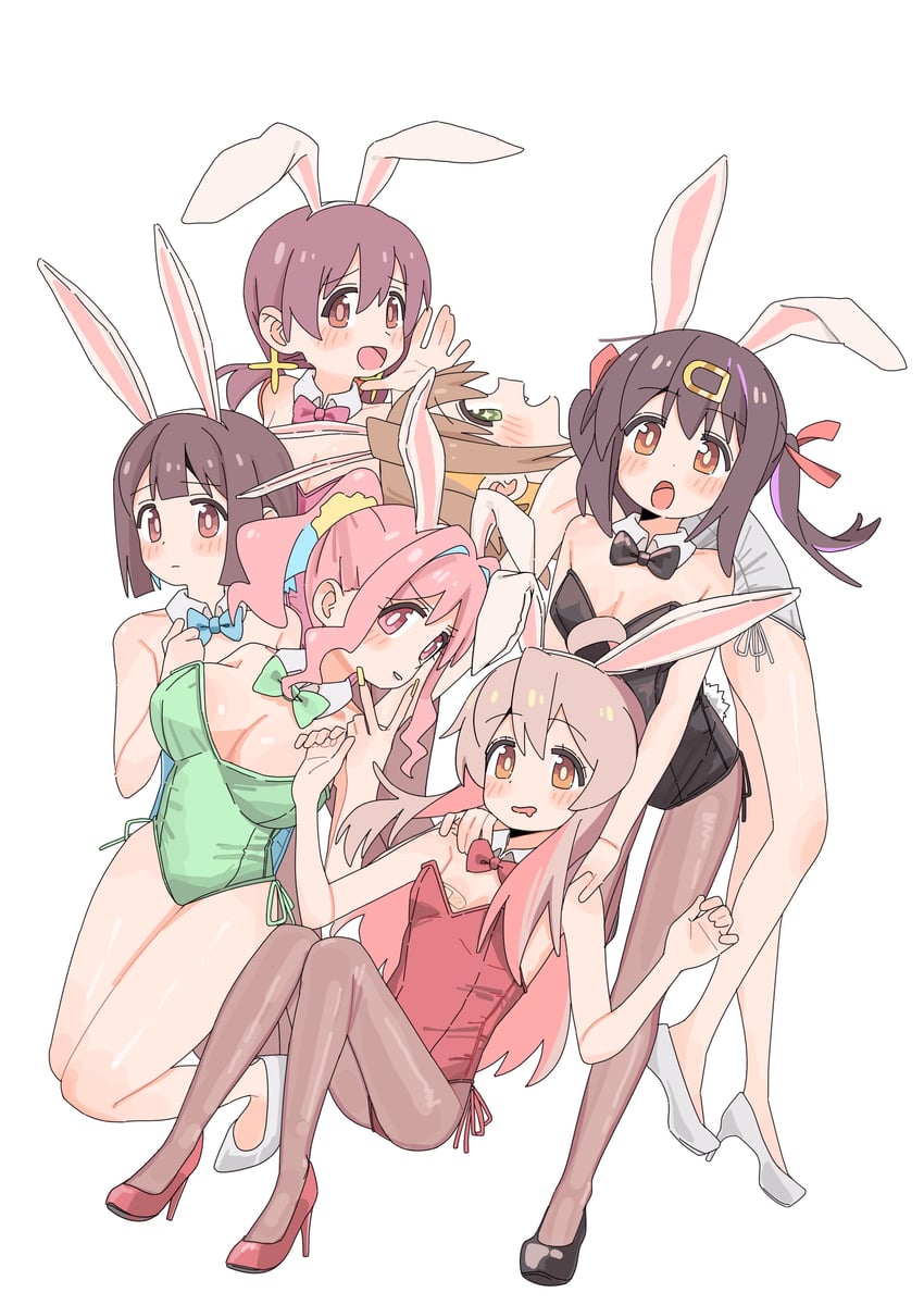 oyama mahiro, oyama mihari, hozuki momiji, oka asahi, murosaki miyo, and 1 more (onii-chan wa oshimai!) drawn by 7ben9i