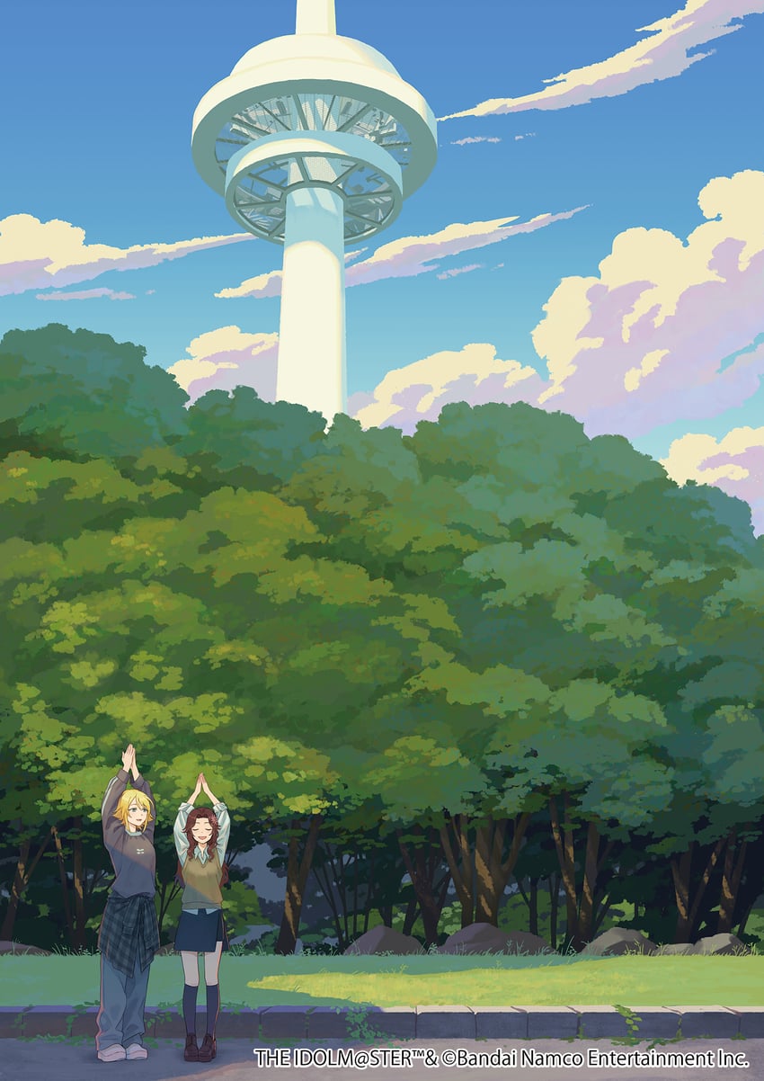 umeki otoha and ariura kanna (idolmaster and 1 more) drawn by hiko_(scape)