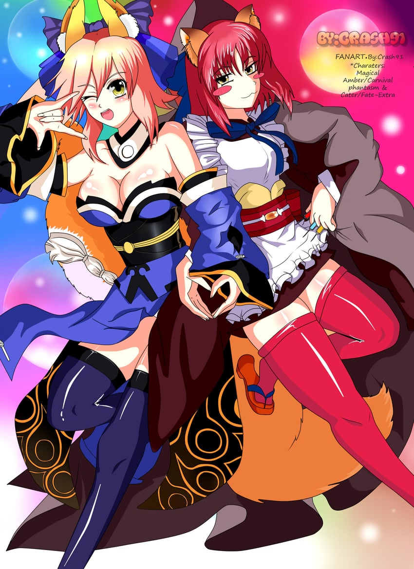 tamamo, tamamo no mae, kohaku, and magical amber (fate and 3 more) drawn by aioria18991