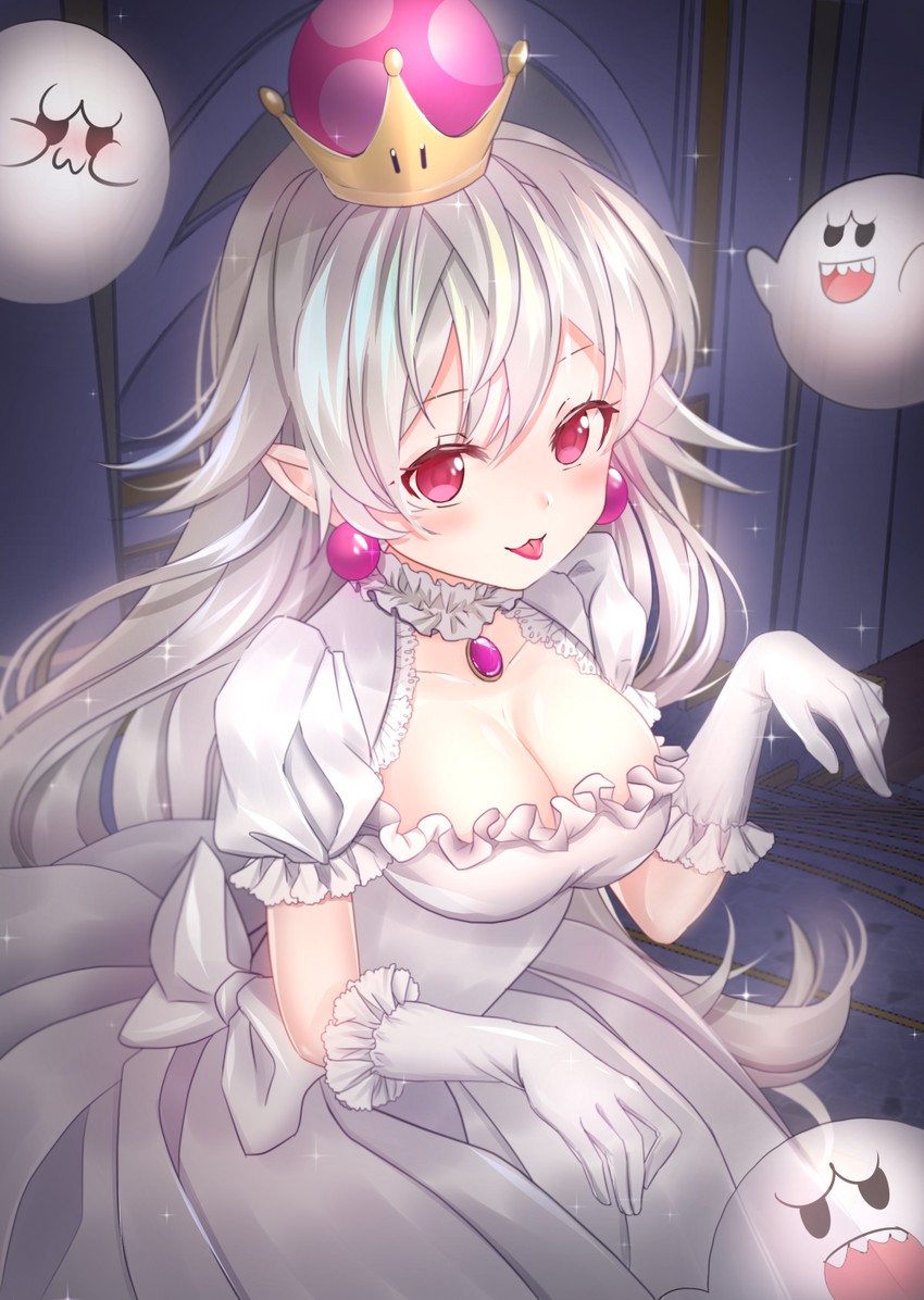princess king boo and boo (mario and 2 more) drawn by saltycaramel