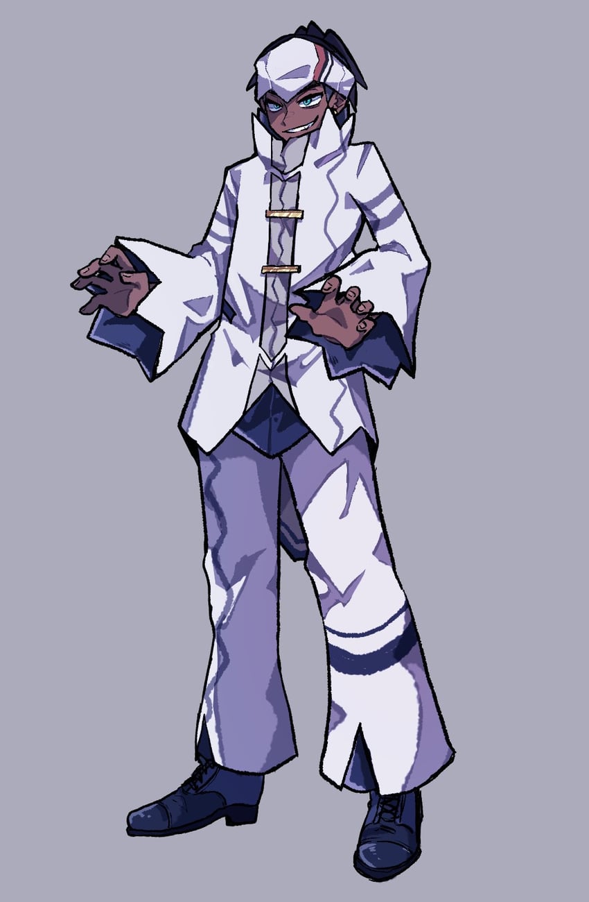 raihan and duraludon (pokemon and 1 more) drawn by shiba_dzuke