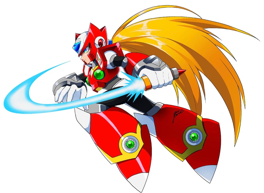 zero (mega man and 1 more) drawn by guutara