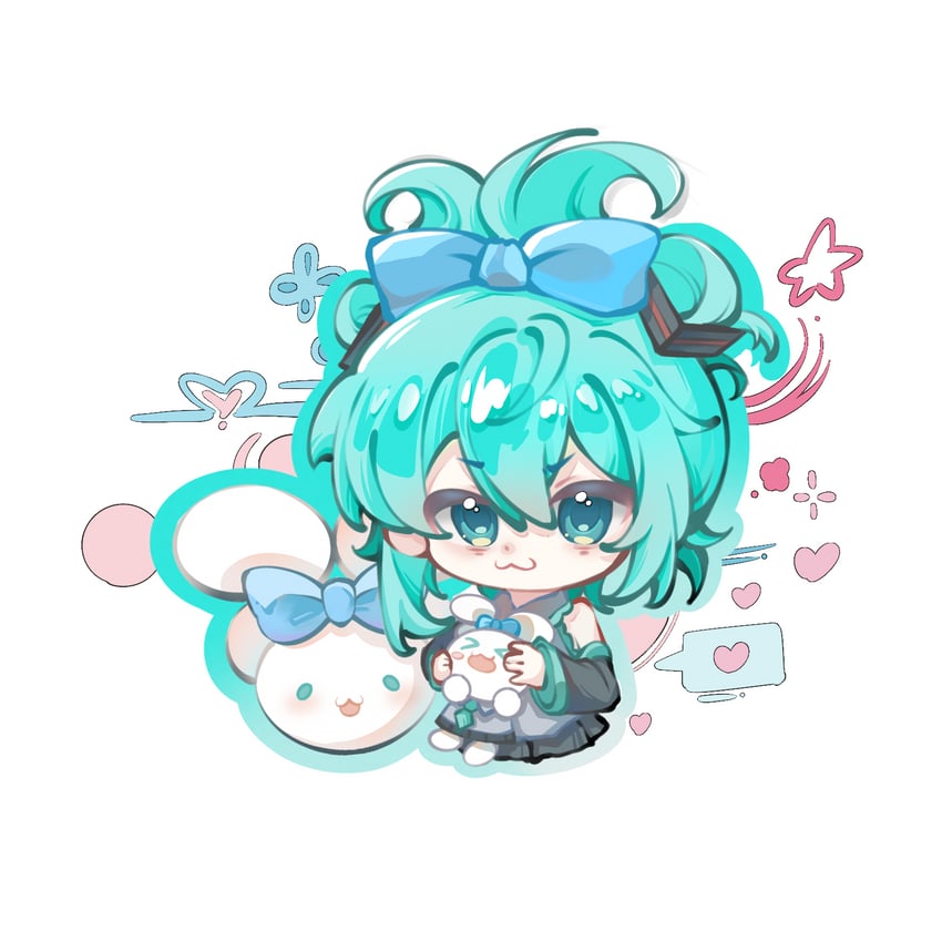 hatsune miku, cinnamoroll, and cinnamiku (vocaloid and 2 more) drawn by ji_ziji_liang_ge_da_bi_dou