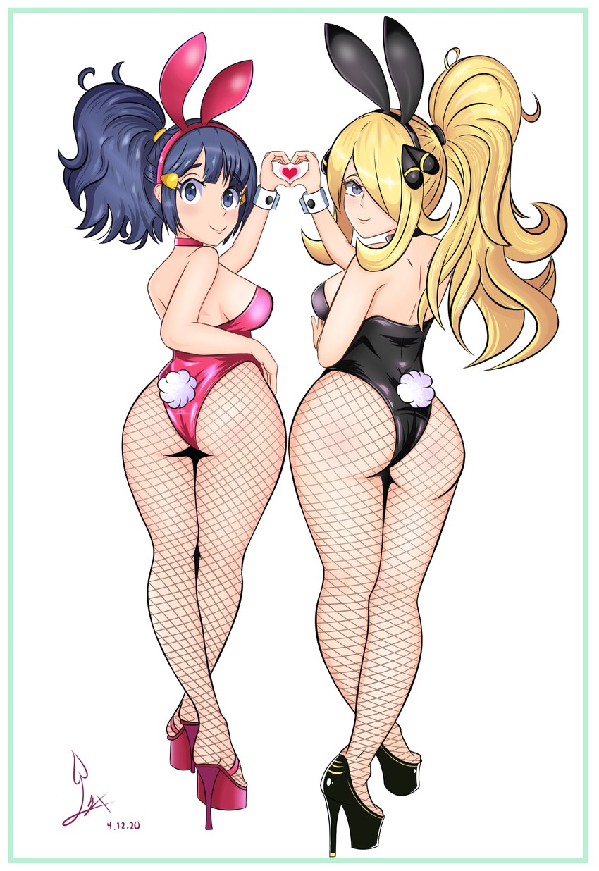 dawn and cynthia (pokemon and 1 more) drawn by laceysx