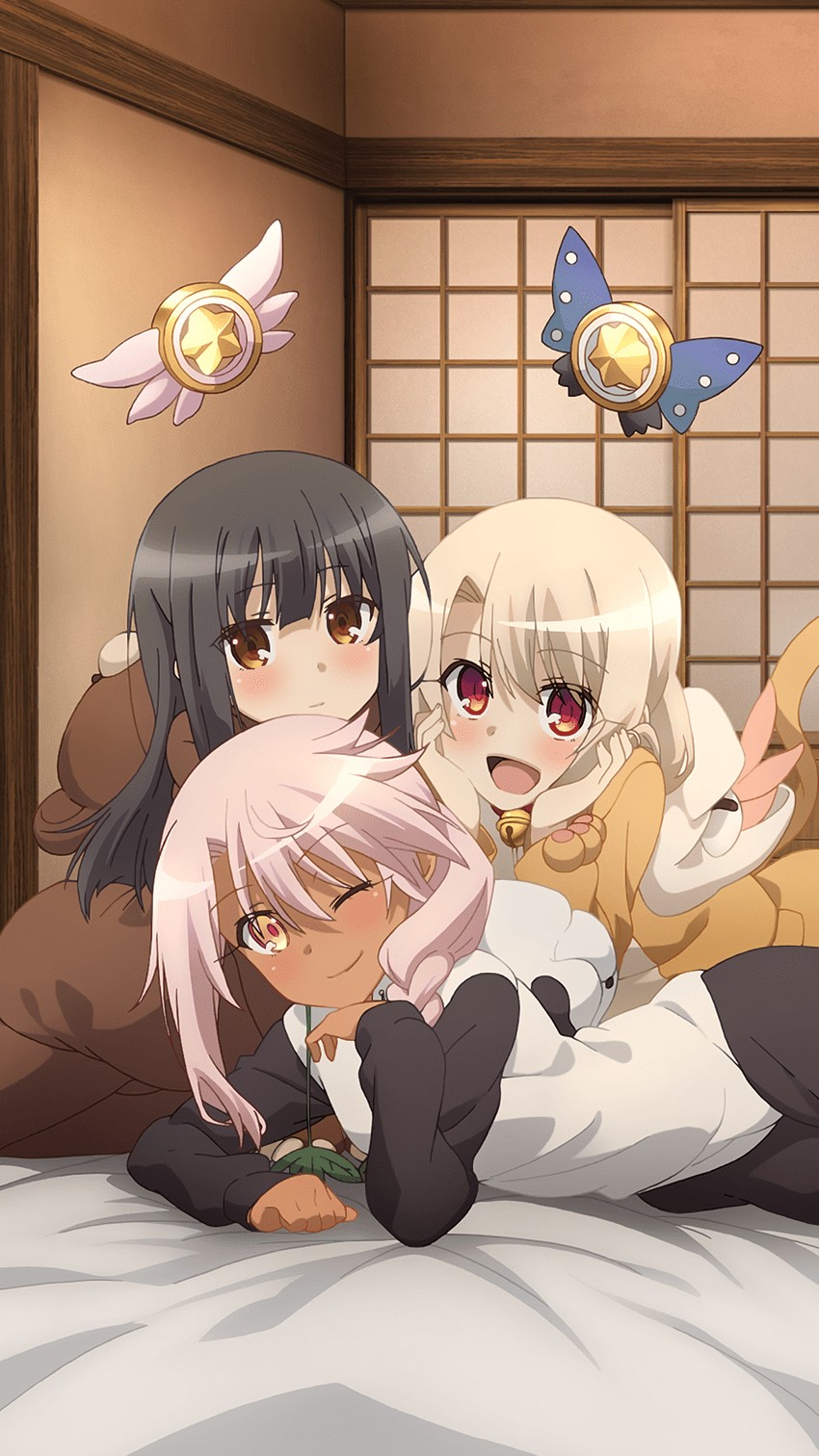 illyasviel von einzbern, chloe von einzbern, miyu edelfelt, magical ruby, and magical sapphire (fate and 1 more)