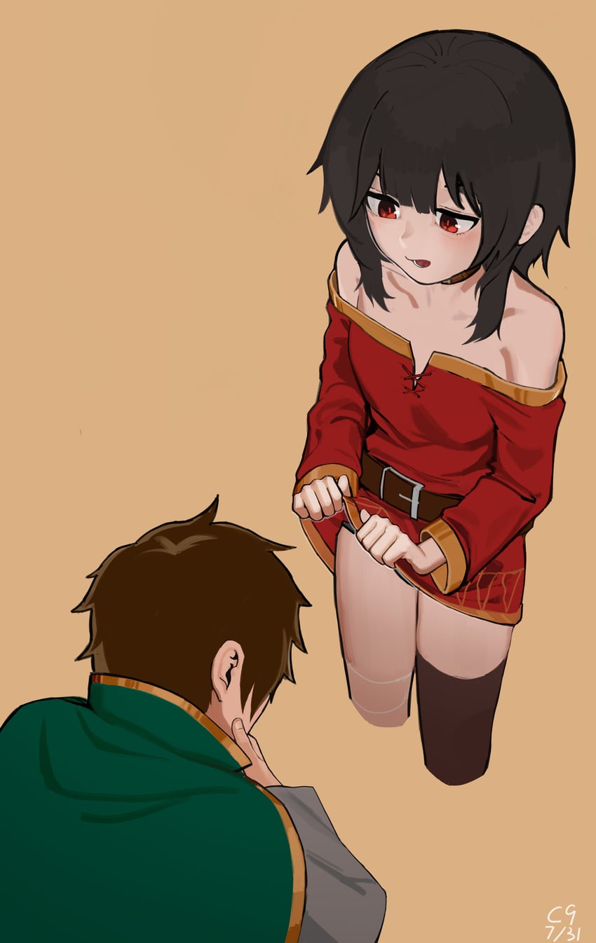 megumin and satou kazuma (kono subarashii sekai ni shukufuku wo!) drawn by cloud_nine_(798392138)