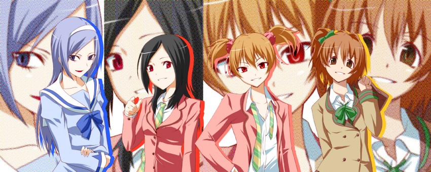 higashi setsuna, momozono love, yamabuki inori, and aono miki (precure and 1 more) drawn by nishina
