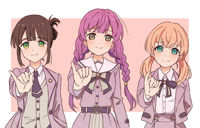 hinoshita kaho, otomune kozue, and momose ginko (love live! and 1 more) drawn by nogreen
