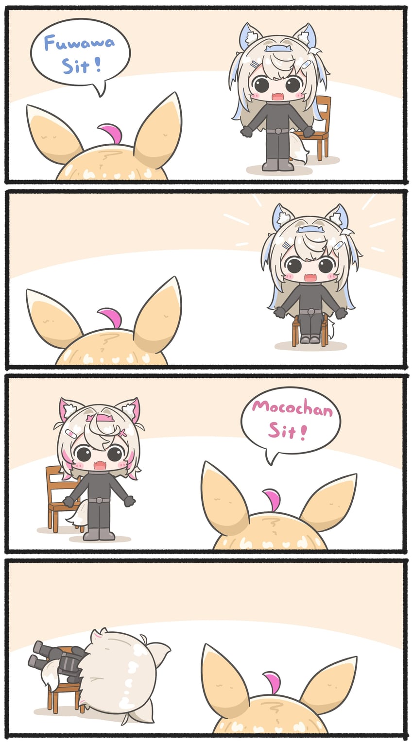 fuwawa abyssgard, mococo abyssgard, and omaru polka (hololive and 1 more) drawn by mpien