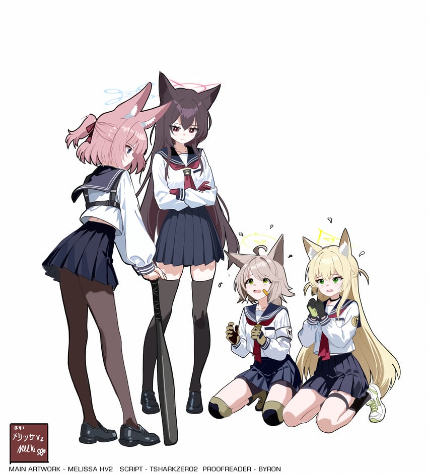 niko, otogi, kurumi, and yukino (blue archive) drawn by melissa_v2