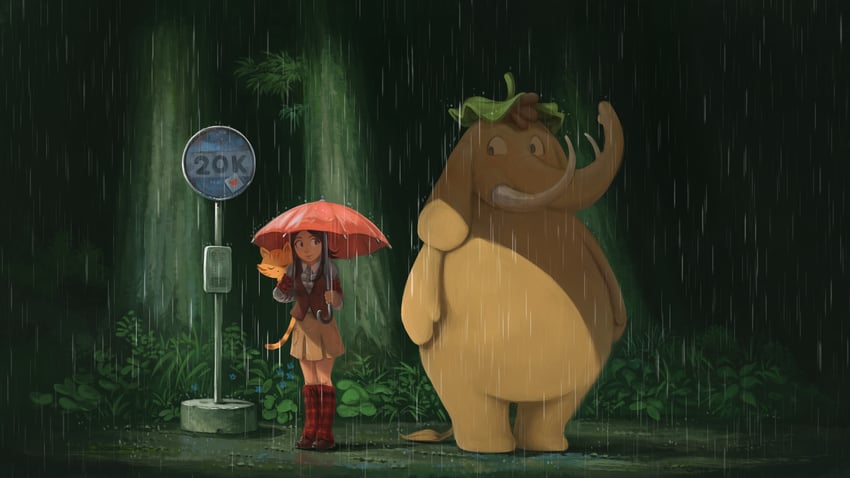 pepper and carrot (tonari no totoro and 2 more) drawn by david_revoy