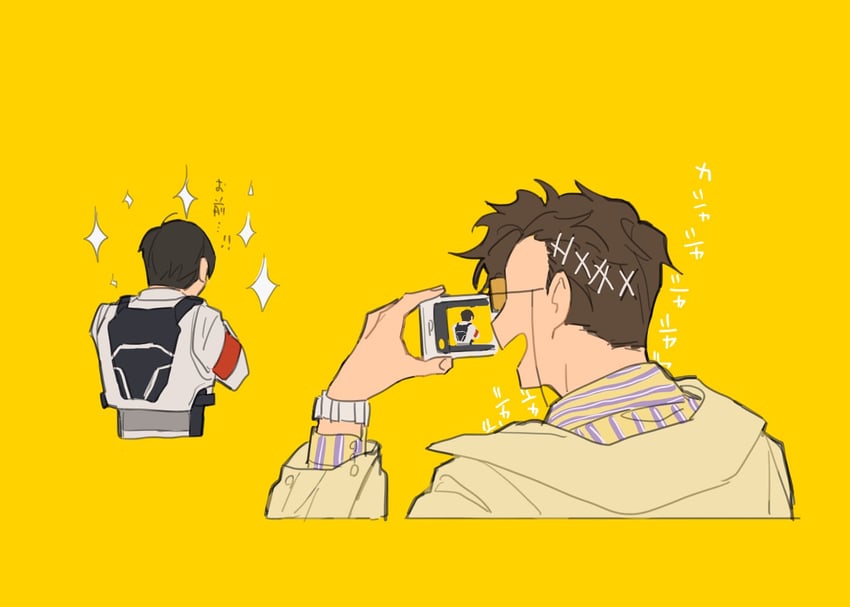 kadota hiromi and karizaki george (kamen rider and 1 more) drawn by bbbb_fex
