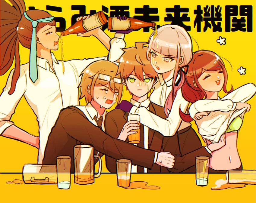 kirigiri kyoko, naegi makoto, asahina aoi, togami byakuya, and hagakure yasuhiro (danganronpa and 1 more) drawn by yaoi39