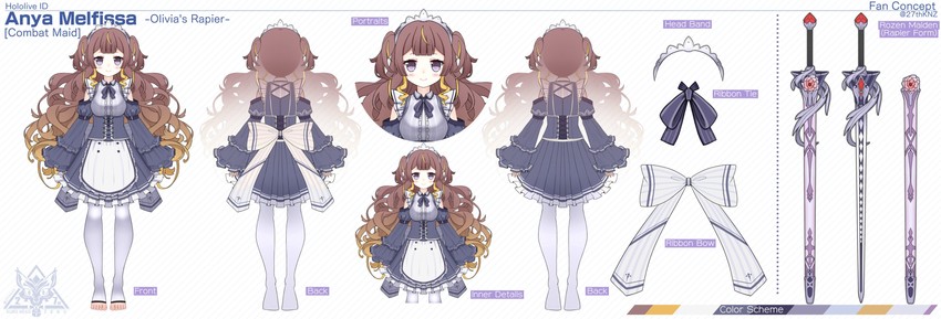 anya melfissa (hololive and 1 more) drawn by kuronekozero