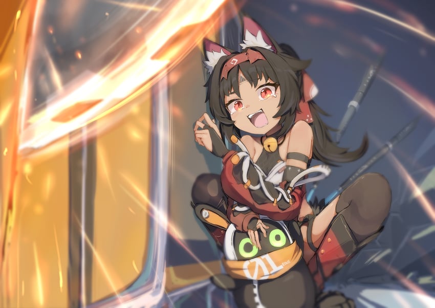 eous and nekomiya mana (zenless zone zero and 1 more) drawn by mok4suke