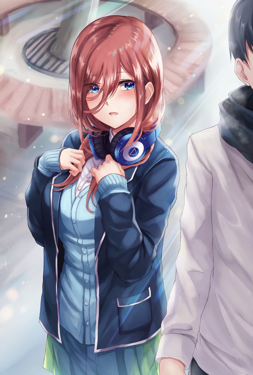 nakano miku and uesugi fuutarou (go-toubun no hanayome) drawn by hikari_(komitiookami)