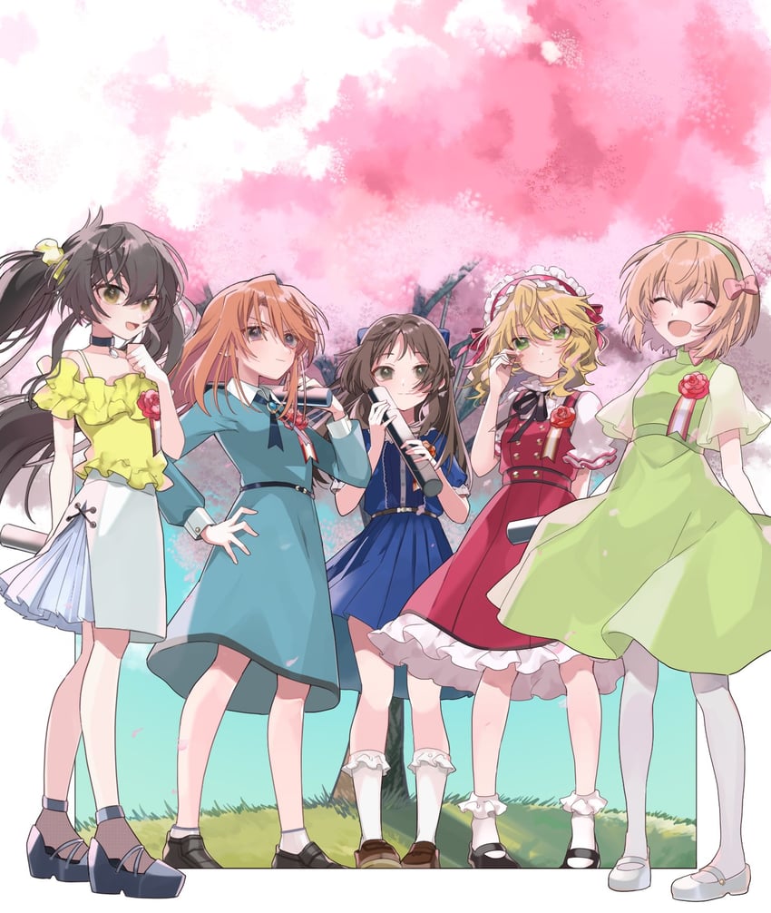 tachibana arisu, sakurai momoka, yuuki haru, matoba risa, and koga koharu (idolmaster and 3 more) drawn by mochino