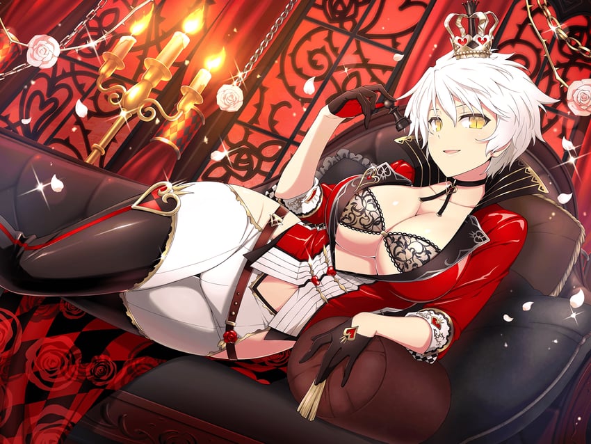 miyabi and queen of hearts (senran kagura and 3 more) drawn by yaegashi_nan