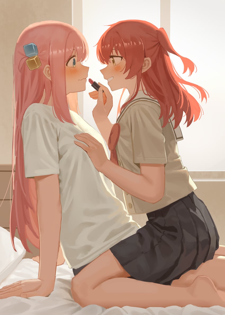 gotoh hitori and kita ikuyo (bocchi the rock!) drawn by milktea_(gggrrr2000)