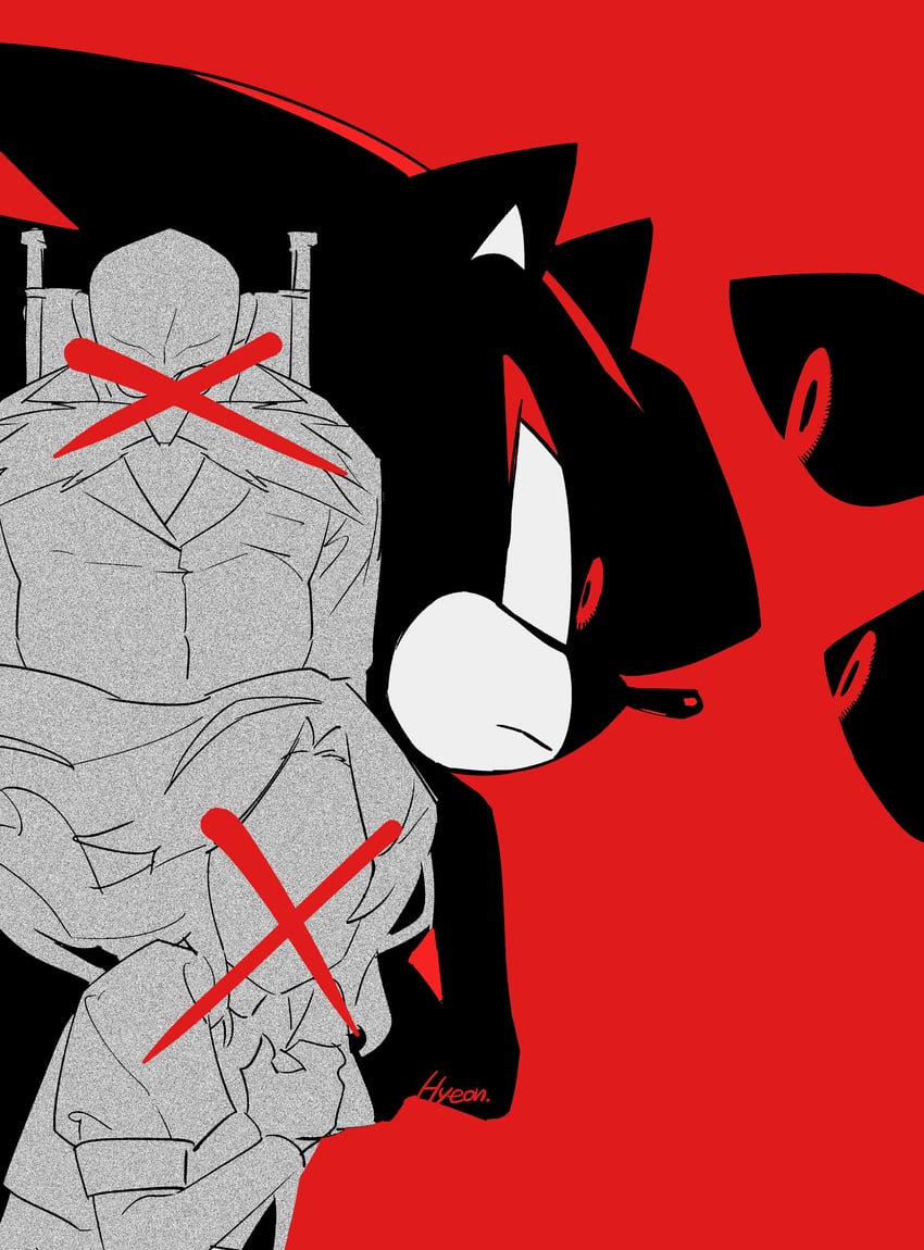 shadow the hedgehog, maria robotnik, gerald robotnik, and black doom (sonic and 3 more) drawn by hyeon_sonic
