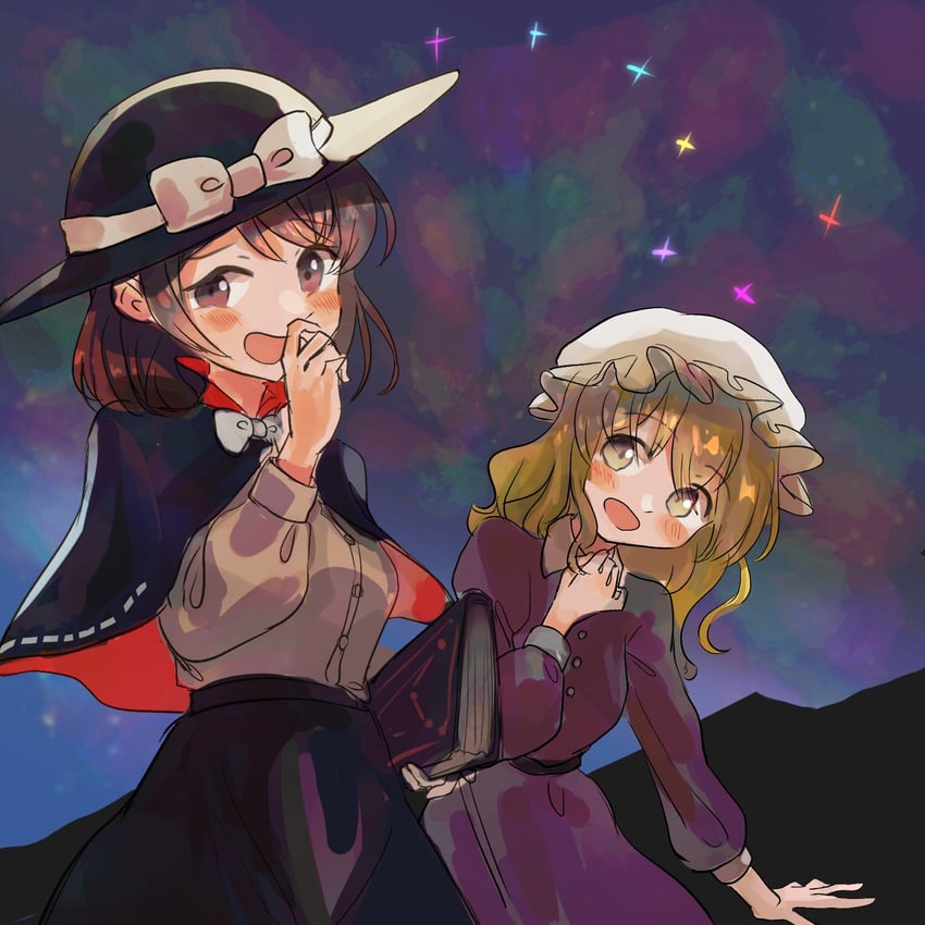 usami renko and maribel hearn (touhou and 1 more) drawn by minus_(sr_mineka)