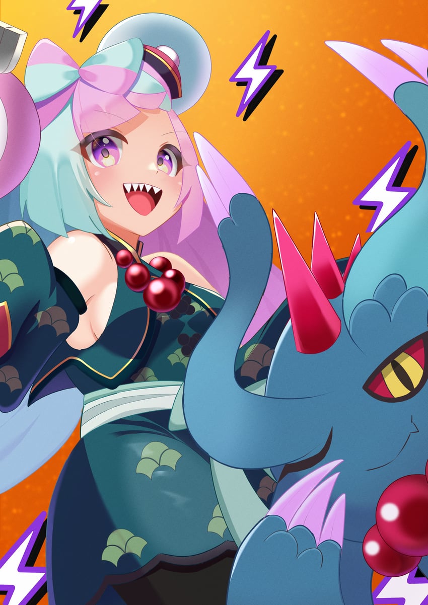 flutter mane and iono (pokemon and 1 more) drawn by megi_(zdsw2323)
